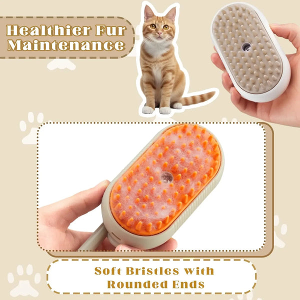 Pet Steam Brush Cat Dog Cleaning Steamy Spray Massage