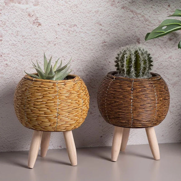 Flower Pot Hand Woven Flower Shelf