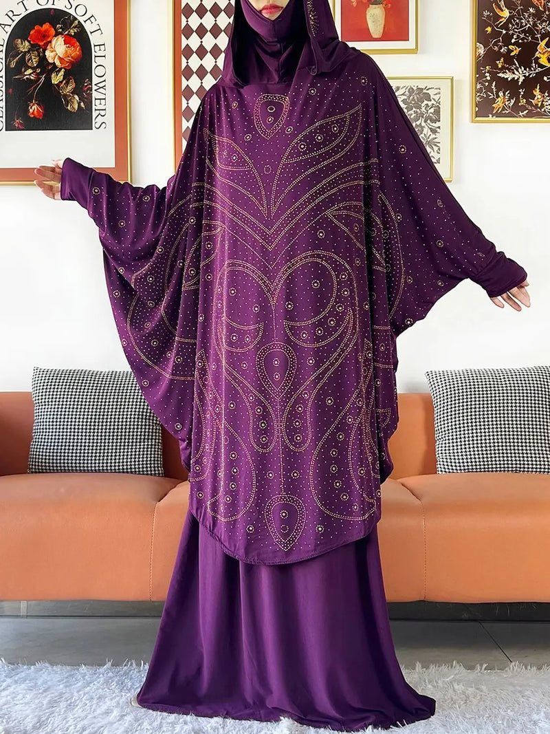 Abaya Set 2 Pieces With Hijab | Long Khimar