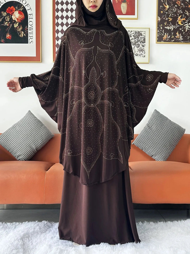 Abaya Set Women Prayer Dress Hijab| Long Khimar Skirt