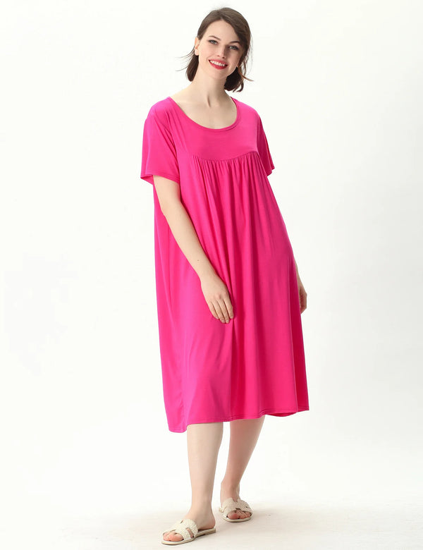 Women‘s Nightgowns | Plus Size Sleepwear | Short Sleeve Summer Night Dress