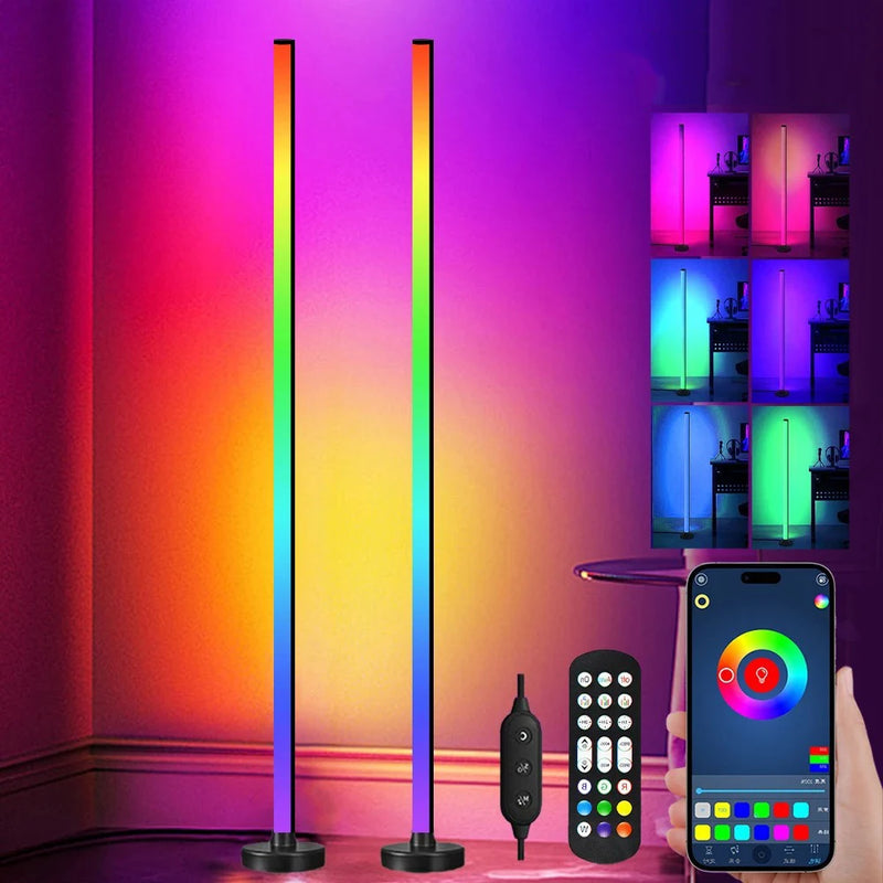 Smart RGB LED Floor Lamp  Timer Modern Lamp