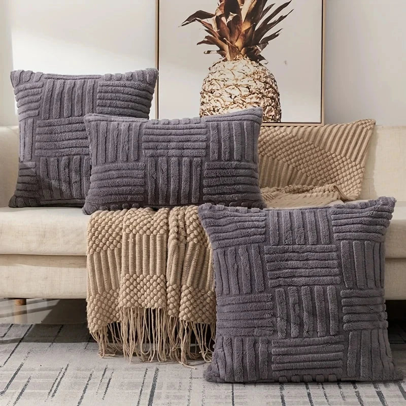 Boho Faux Fur Plush Decorative  Pillow