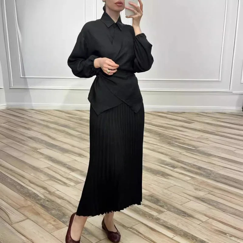 Two Piece Outfits Women Muslim| Women's Set With Skirt