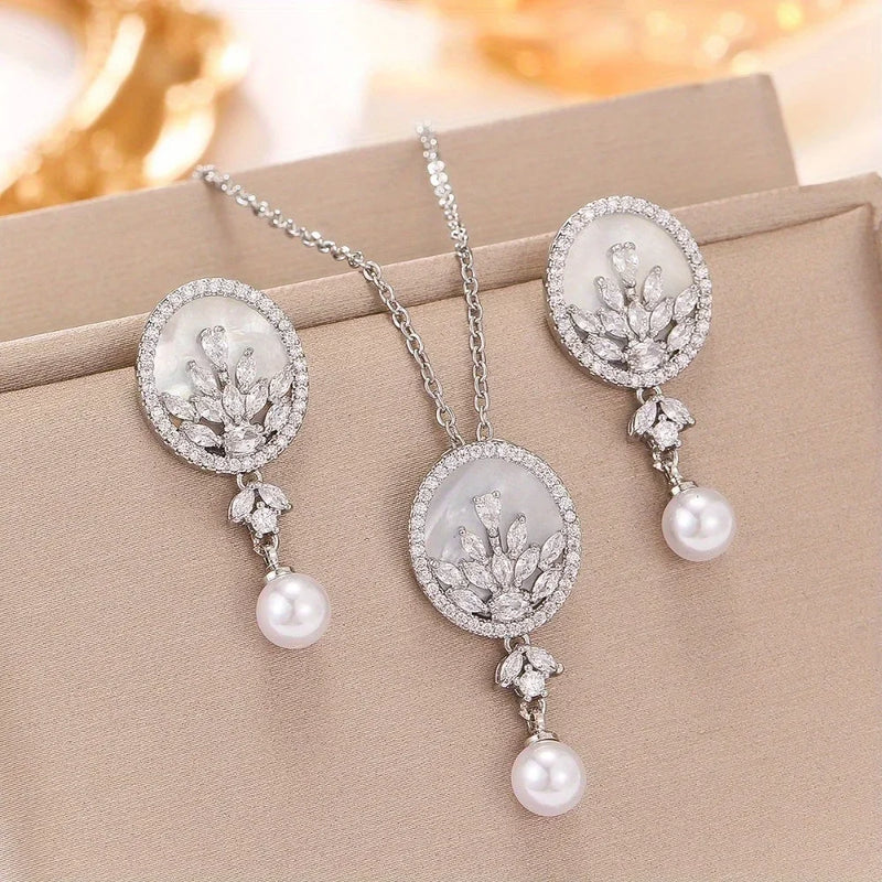 Shell two-piece Set For Sale Women's Earrings Ins Trend Light Luxury  Gift