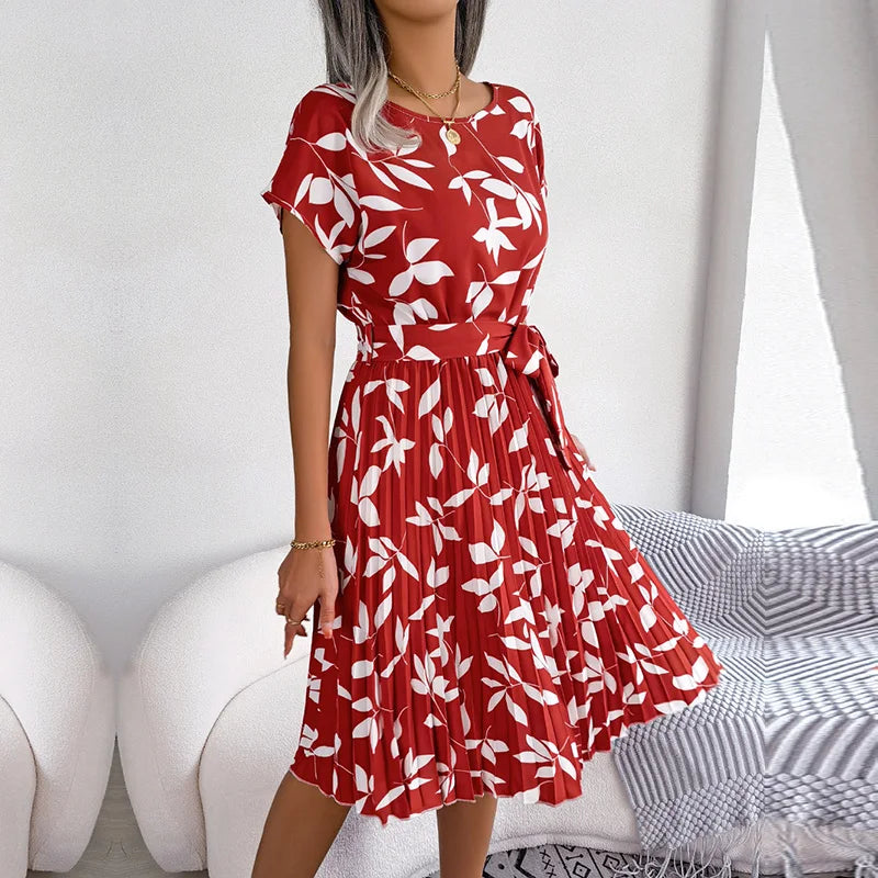 Women Spring Summer Short Sleeve  Dress