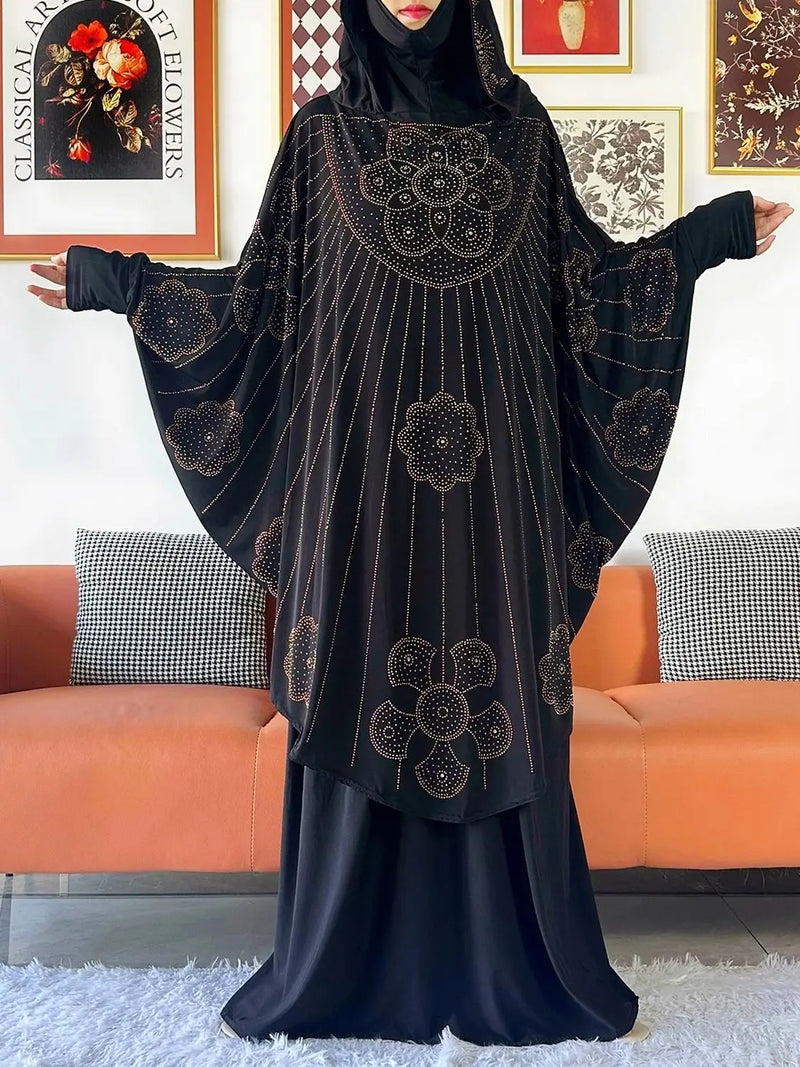 Abaya Set 2 Pieces With Hijab | Long Khimar