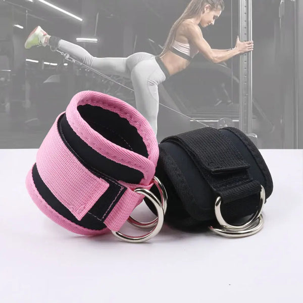 Gym Ankle Straps Double D-Ring Adjustable Neoprene