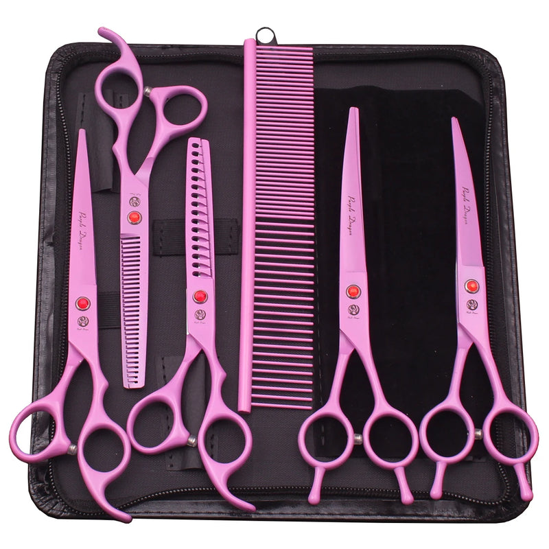 Purple Dragon Dog Grooming Scissors Kit