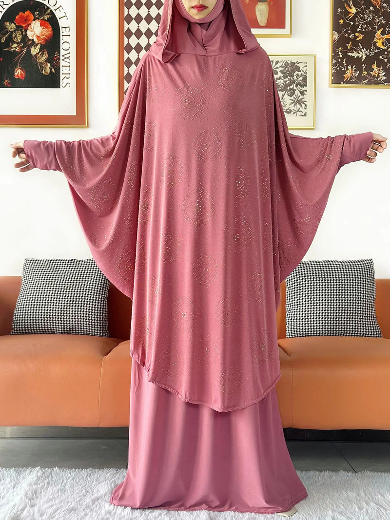 Abaya Set Women Prayer Dress Hijab| Long Khimar Skirt