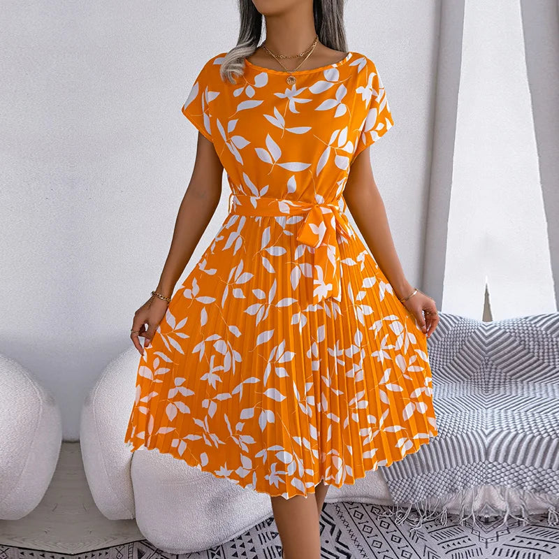 Women Spring Summer Short Sleeve  Dress