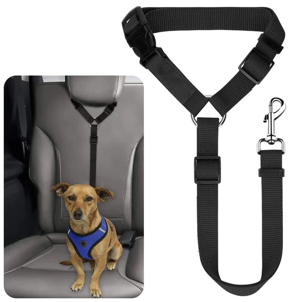 Solid Color Two-in-one Pet Car Seat Belt