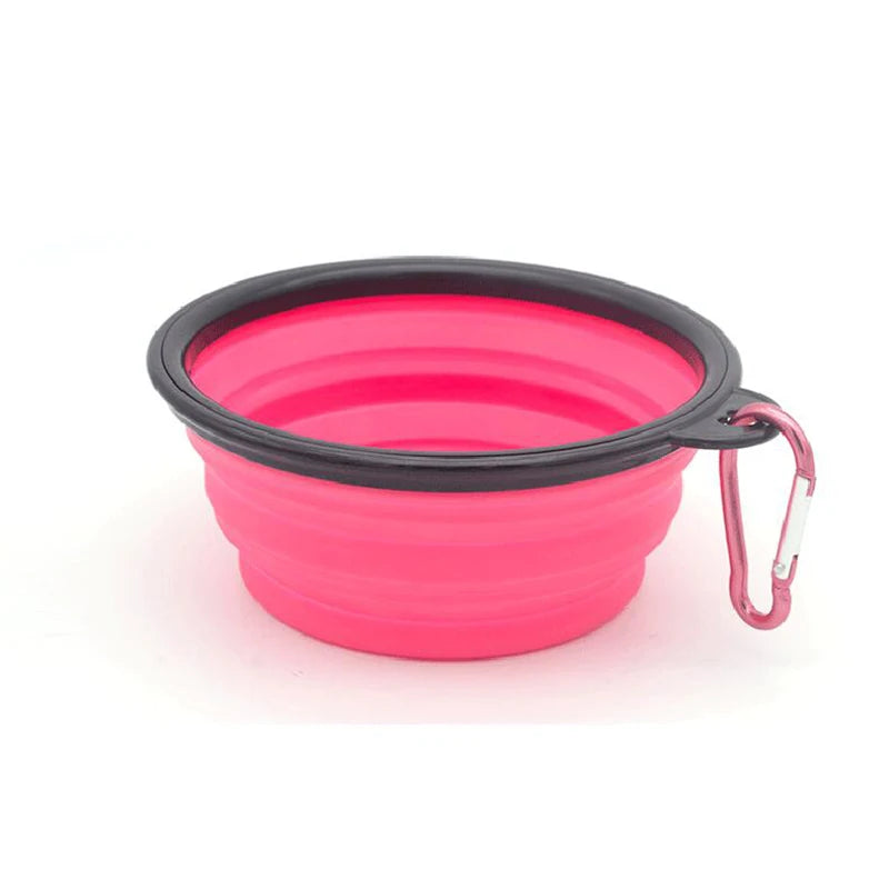 Folding Portable Silicone Dog Feeder Bowl