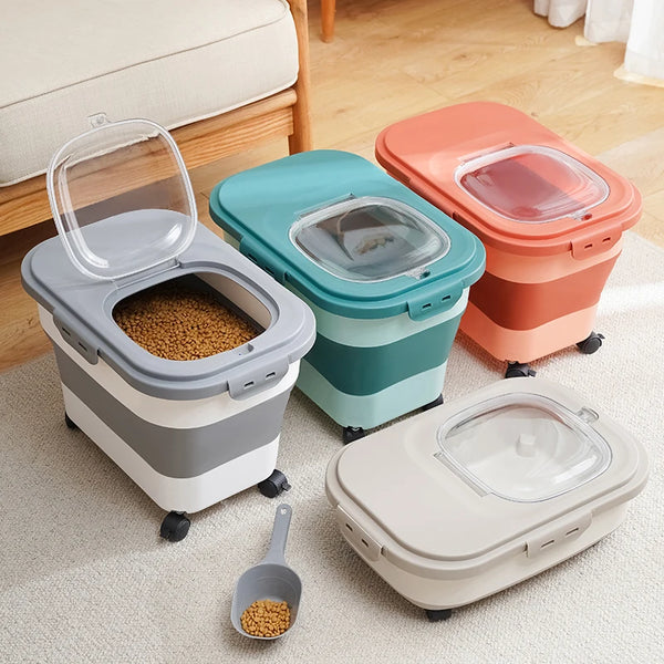 Cat Dog Food Storage Container Dry Cat Food Box With Lids