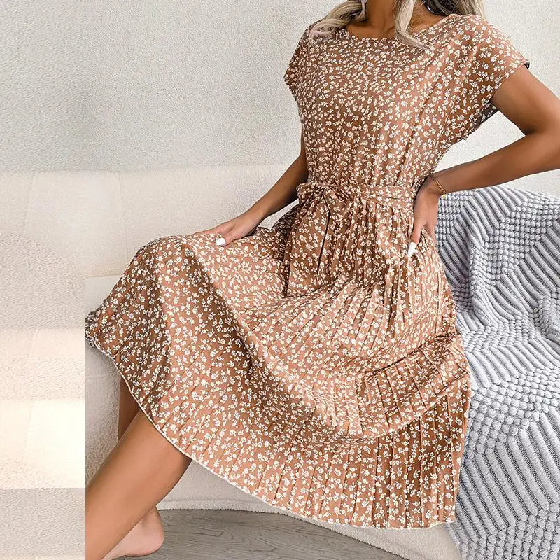 Women Spring Summer Short Sleeve  Dress