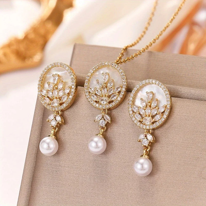 Shell two-piece Set For Sale Women's Earrings Ins Trend Light Luxury  Gift