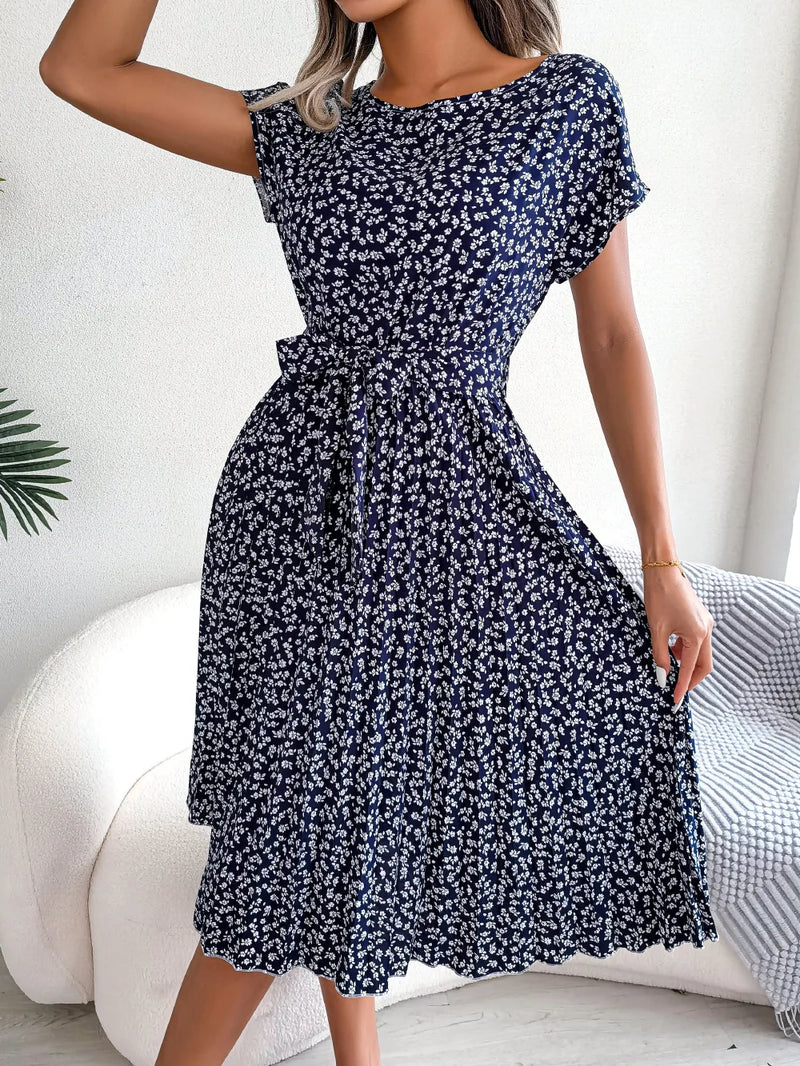 Women Spring Summer Short Sleeve  Dress