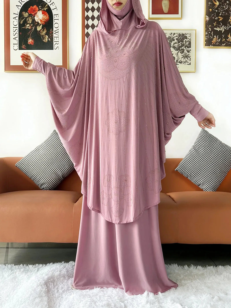 Abaya Set Women Prayer Dress Hijab| Long Khimar Skirt