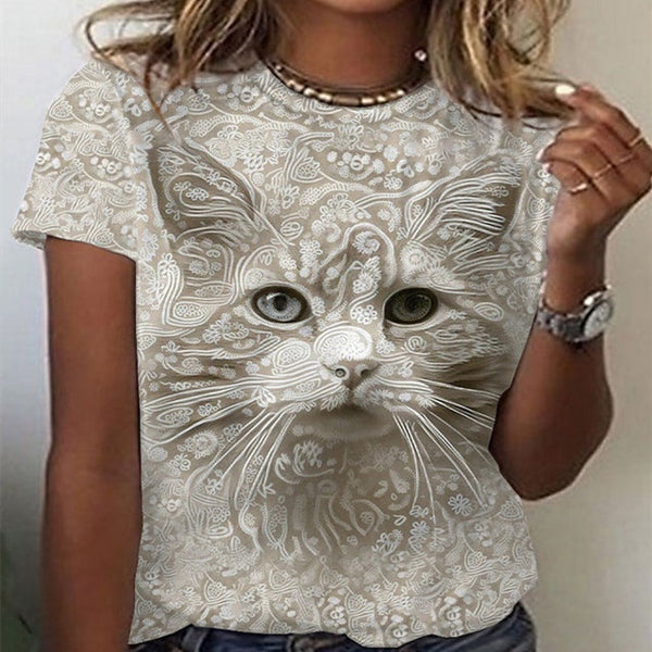 Printed Street Short Sleeve Sports T-shirt For Women